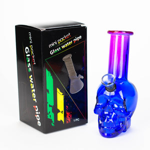 6" Mini Skull glass water bong