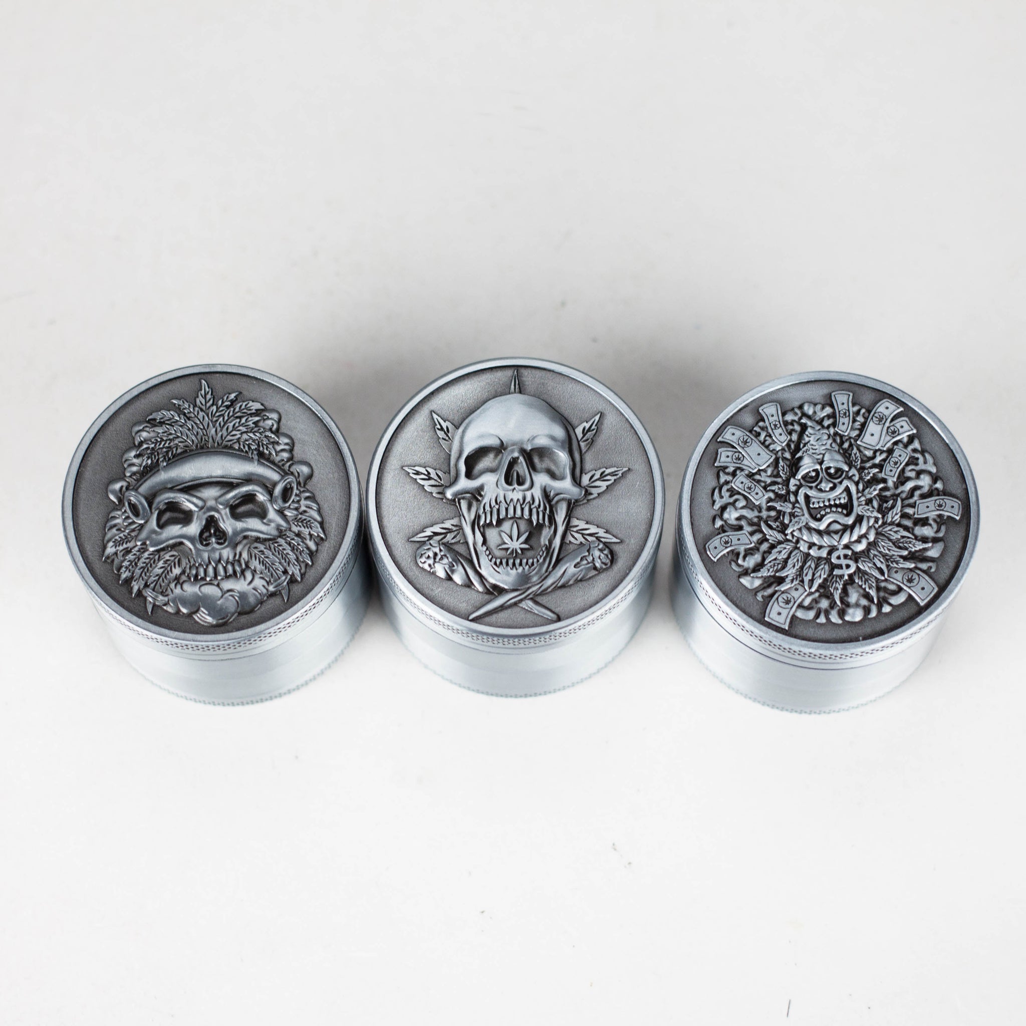 2" Metal Grinder 4 Layers with Skull Design