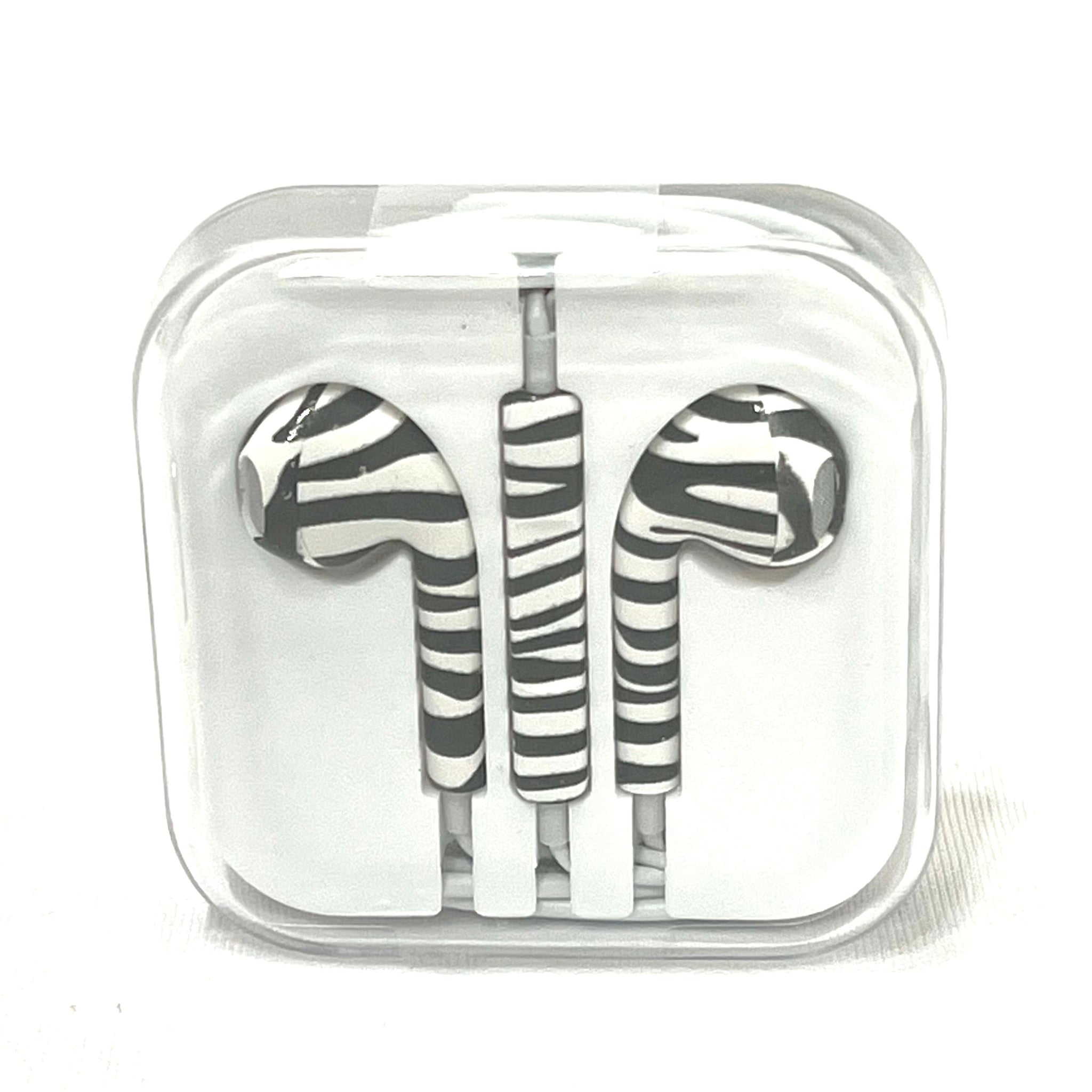 Earbud with Mic and Volume Control 3.5mm Jack - Gold/Silver/Zebra/Leopard